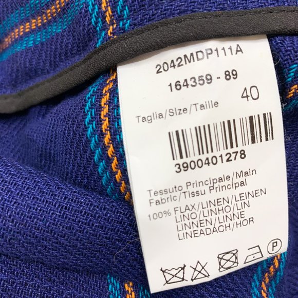 MSGM Milano Blue Plaid Fringe Wide Leg Pan… - Picture 12 of 14